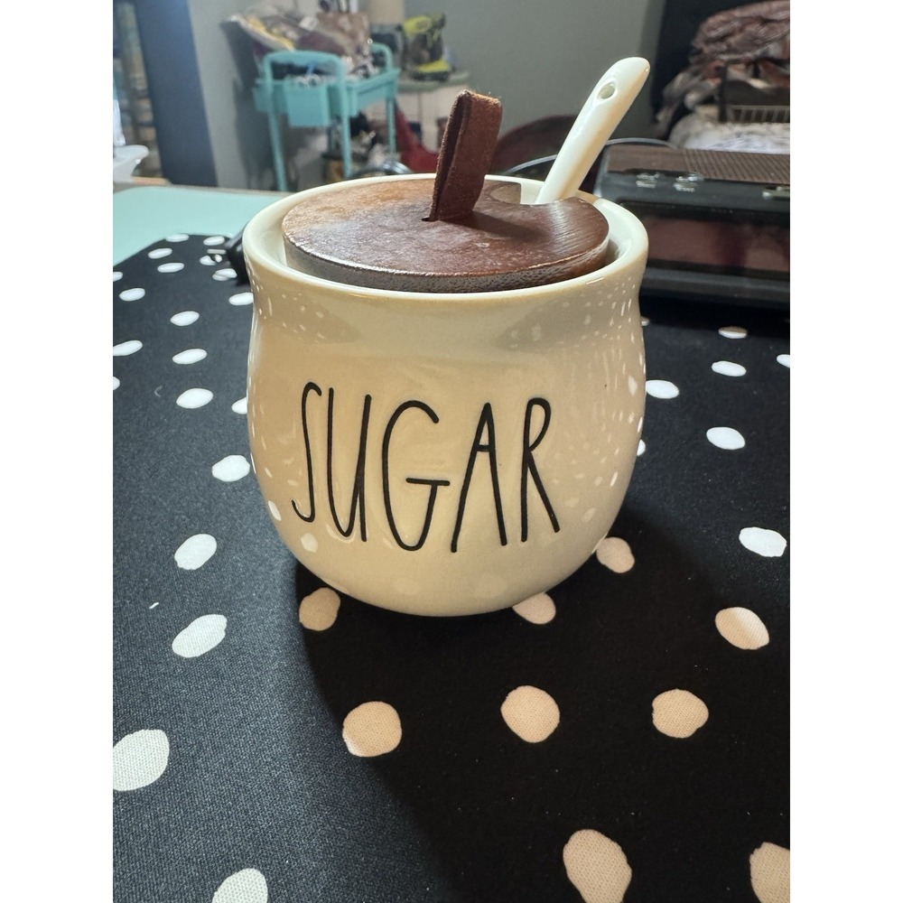Rae Dunn Artisan Collection By Magenta Sugar Bowl Lid Spoon Dishwasher Safe